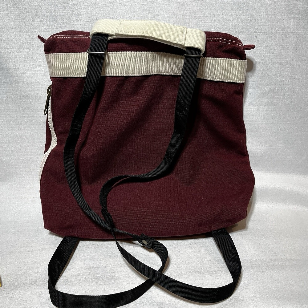 Kavu True Outdoor Wear Canvas Tote Shoulder Bag With Backpack Straps Burgundy - Picture 10 of 16